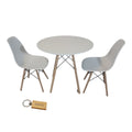SMTE - White Chair with White Table with KeychainSet For 2