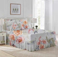 SMTE - 5 Piece Bedspread SetWhite With FlowerDouble