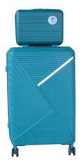 SMTE - Unbreakable Travel Luggage 2 Piece Suitcases Spinner - Coral Blue