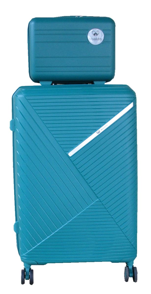 SMTE - Unbreakable Travel Luggage 2 Piece Suitcases Spinner - Coral Blue