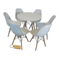 SMTE - White Chair with White Table with KeychainSet For 6