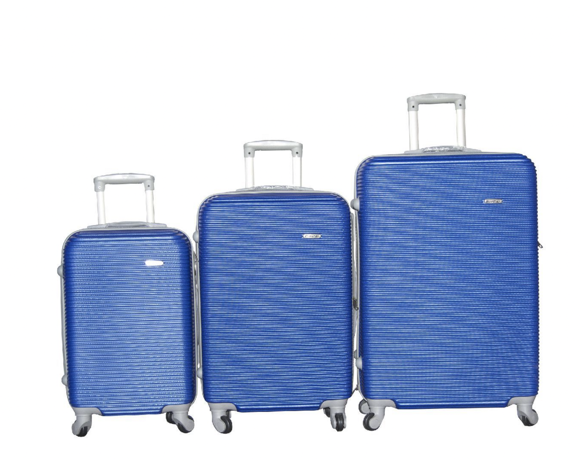 SMTE - Daska Hard Outer Shell Travel Luggage Set - 3 Piece - Blue