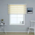 SMTE - Quality Zebra Roller Blinds - Dual Layer Day/Night Window Shade - Cream - 250 cm