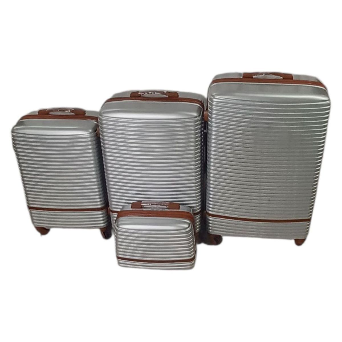 SMTE - Galaxy G 4Piece Hard Shell Luggage SetSilver