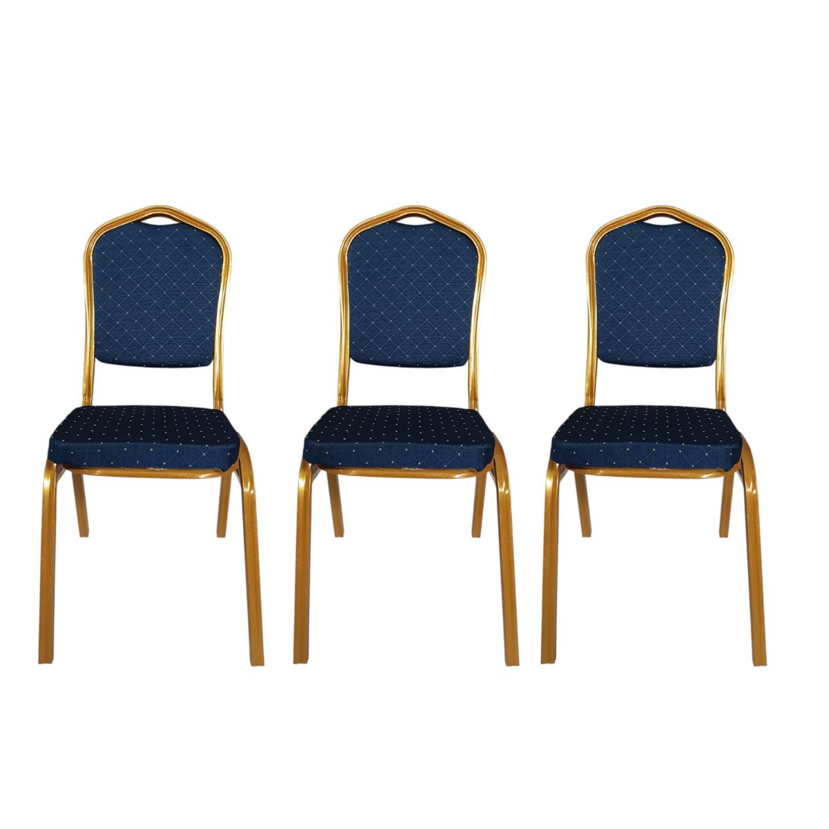 SMTE -  Set of 3Blue Steel Frame Conference Chairs