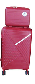 SMTE - Unbreakable Travel Luggage 2 Piece Suitcases Spinner - 28" - Wine Red