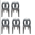 SMTE - Party Plastic Chair Set Of 5Grey