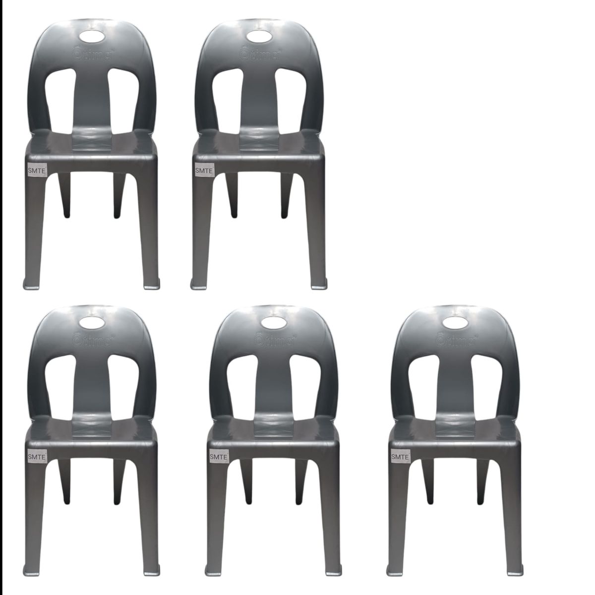 SMTE - Party Plastic Chair Set Of 5Grey