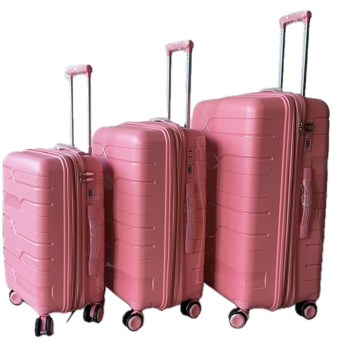 SMTE - Ultimate PP 3Piece Unbreakable and Expandable Suitcase SetBlush Pink