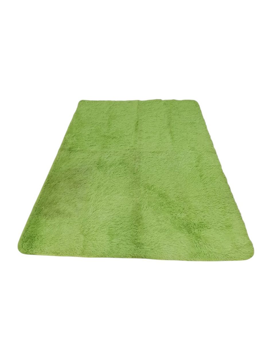 SMTE - Fluffy Shaggy Foldable CarpetSoft Area Rug (9 Colours Available)Green