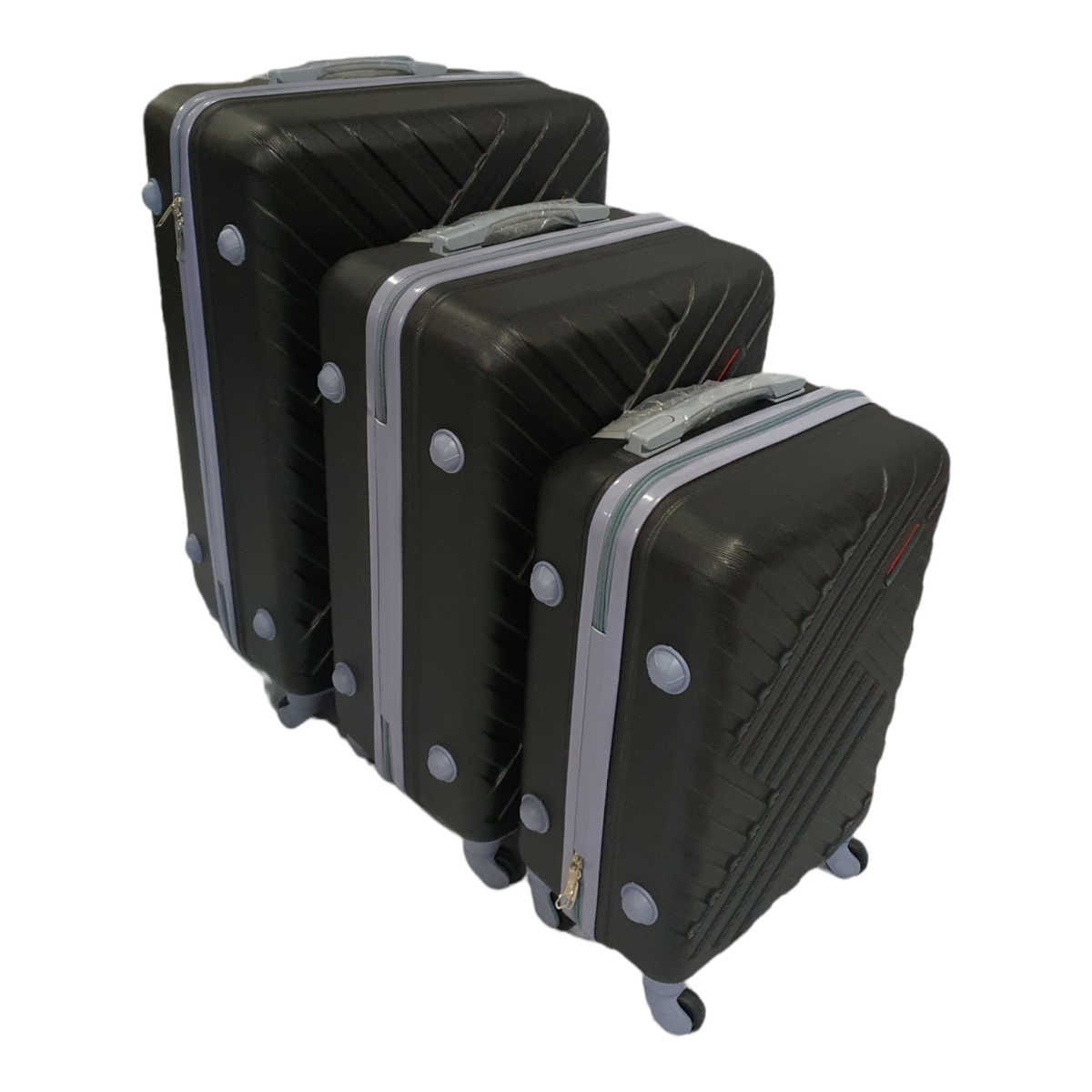 SMTE - Sastro Quality Hard Shell TIZ Type Suitcase - 3 Piece Set - Black