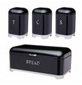 SMTE - Bread Bin And Canister Set - Black