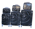 SMTE - Durable ABS 6Piece Black Luggage Set with Spinner Wheels & Combination Lock