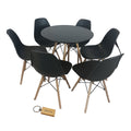SMTE - Black Chair with Black table with KeychainSet with 6Chair