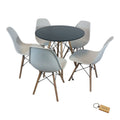 SMTE - White Chair with Black table with  KeychainSet With 5