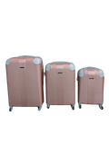 SMTE - Blue Star 3 Piece Hard Shell Luggage SetRose Gold
