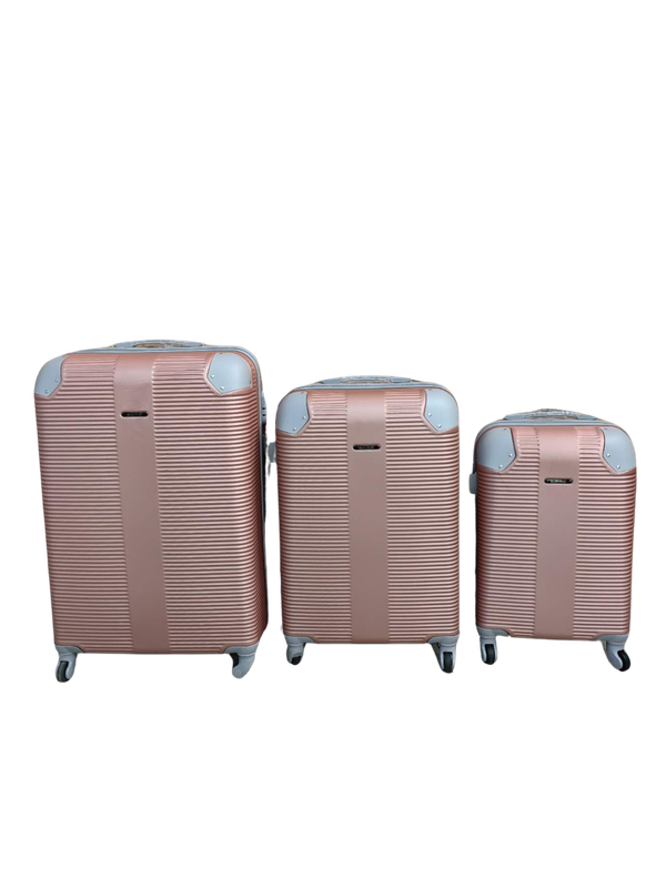 SMTE - Blue Star 3 Piece Hard Shell Luggage SetRose Gold