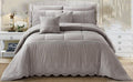 SMTE - Polyester Plain All Queen Comforter Set - Brown