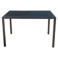 SMTE - Modern Rectangular Black Glass Dining Table