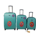 SMTE - 360 Degree Quad Wheel Luggage With  Bag tag3 PieceSoda Green