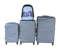 SMTE - Silver ABS 3Piece Trolley Luggage Set with Buffalo Kids School Bag