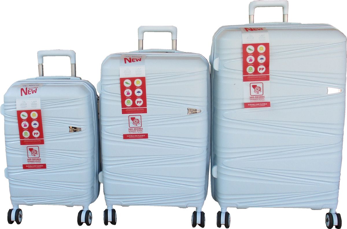 SMTE - Unbreakable Travel Luggage 3 Piece Suitcases SpinnerWhite