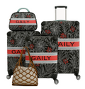 SMTE - GAILY 6Piece Tropical Luggage SetHardshell Spinner Suitcases & Mesh Bag