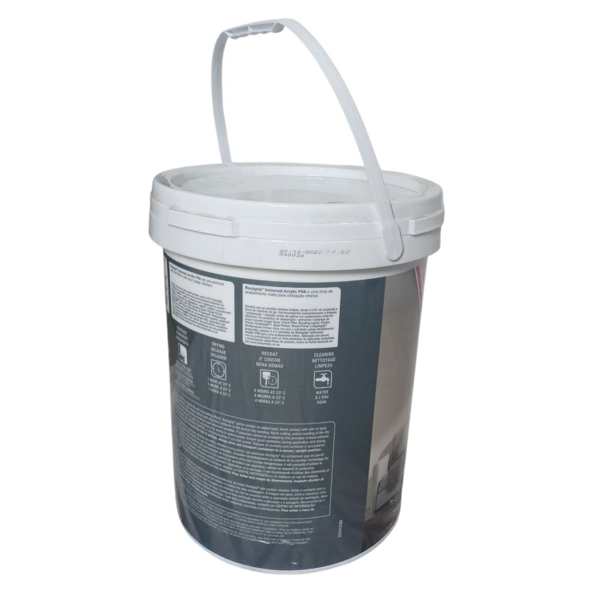 0009637 Dulux Rockgrip Universal Acrylic PVA 20L White Matt Interior Paint