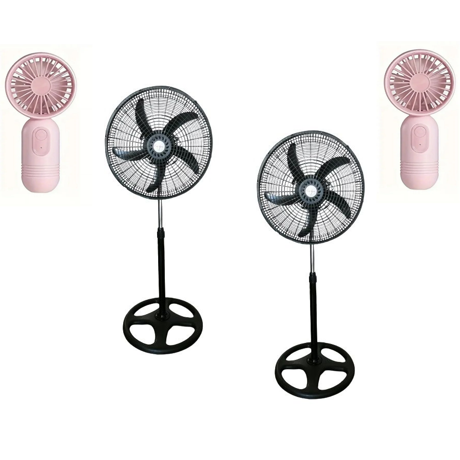 SMTE - 2 Electric Fans with 3 Speed Cooling Effect & Touch Control + 2 Mini fans