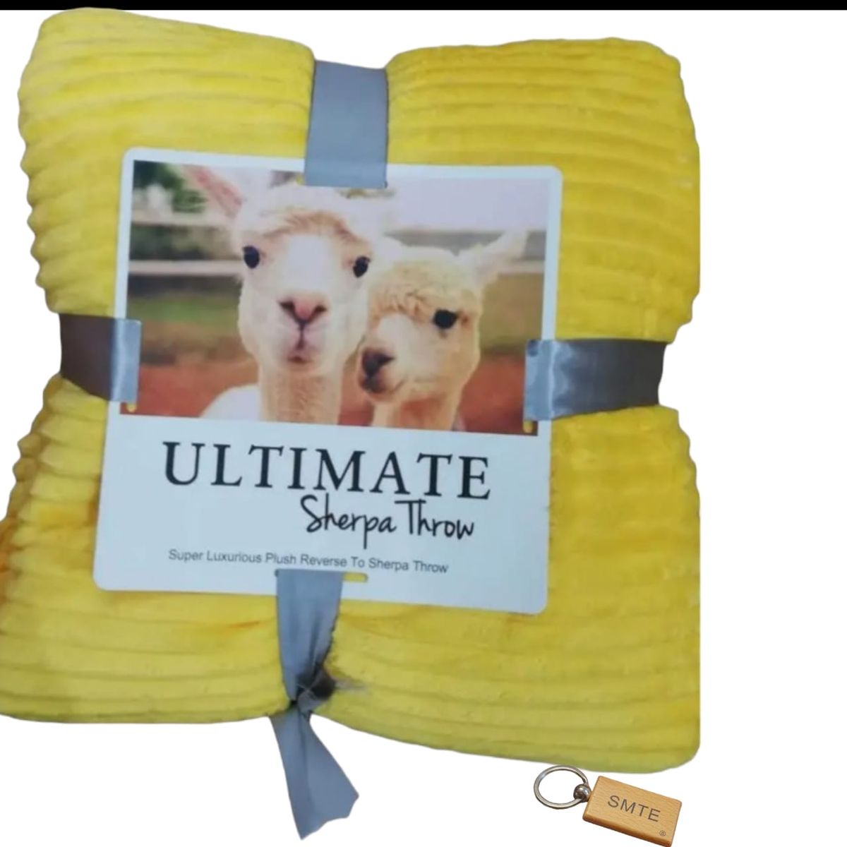 SMTE - Serpa Soft and Fluffy Fleece Blanket with KeychainQueen SizedYellow