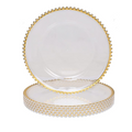 SMTE - Transparent Underplate With Gold Trim Pattern 12 Pieces