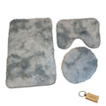 SMTE - Sumptuous Comfort: Plush and Fluffy Toilet Seat Cover+ KeyringSilver Mix