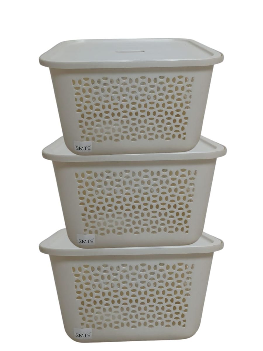 SMTE - 20L Storage Basket Cream Set of 3