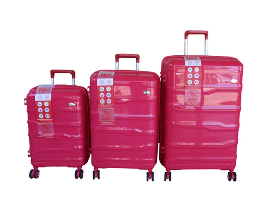 SMTE - Unbreakable Travel Luggage 3 Piece Suitcases SpinnerRed