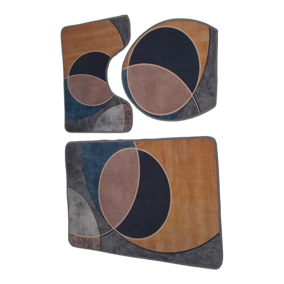 SMTE - 3 Piece Non Slip Super Absorbent Bath Mat set tsz10
