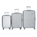SMTE - 3Piece ABS Luggage SetLightweight Spinner Wheels, Lockable, Silver.