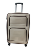 SMTE -  23Inch Leather Travel SuitcaseWhite Cream