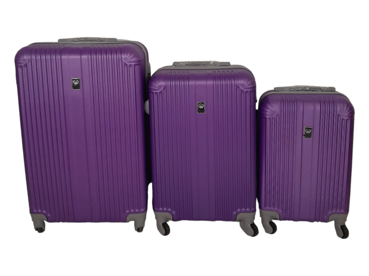 SMTE -  Quad Wheel Quality Travel Ware - 3 Piece Luggage Set-ALIN - Purple