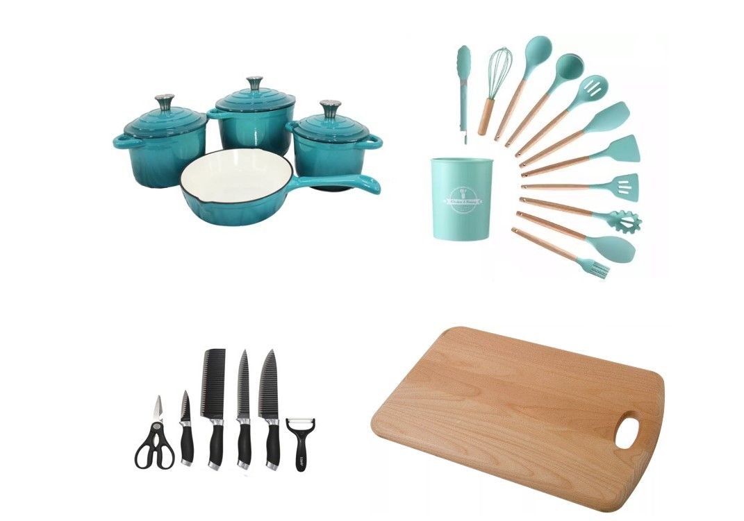 SMTE - 27-Piece Cookware Bundle Combo - Blue