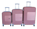 SMTE - 3 Piece Pink Trolley Luggage Case SetABS Material, Stylish & Durable