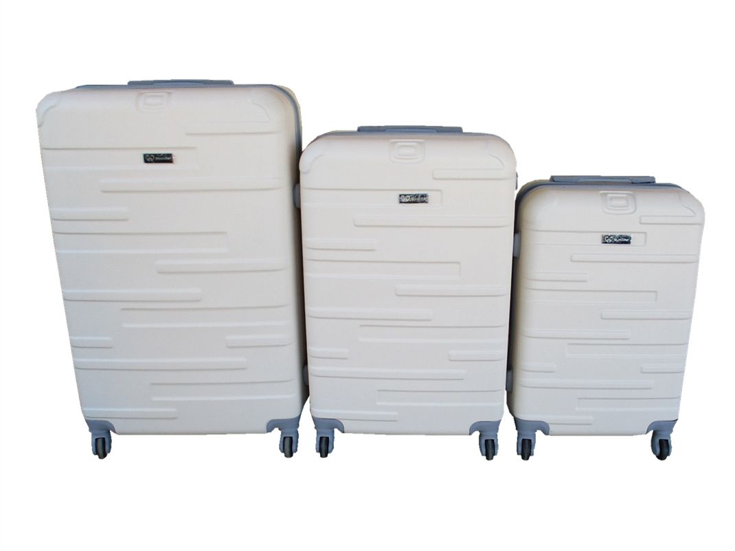 SMTE - 3 Piece Travel 30" Luggage Suitcase Bag Set-Stylish -Cream White