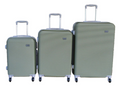 SMTE - Green ABS 3Piece Luggage Set with Spinner Wheels and Telescopic Handles