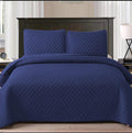 SMTE - 5 Piece Quilt Set Queen / King - Navy Blue