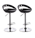 SMTE - Set Of 2 Modern Stylish Kitchen Breakfast Bar Stools - Black