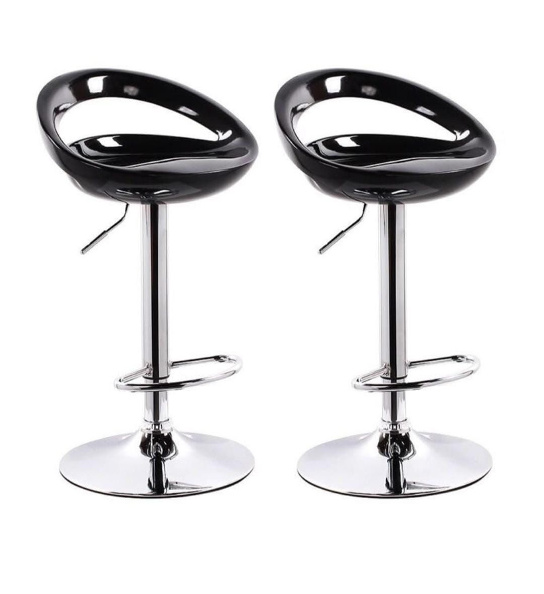 SMTE - Set Of 2 Modern Stylish Kitchen Breakfast Bar Stools - Black