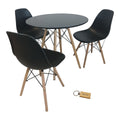 SMTE - Black Chair with Black table with KeychainSet with 3 Chair