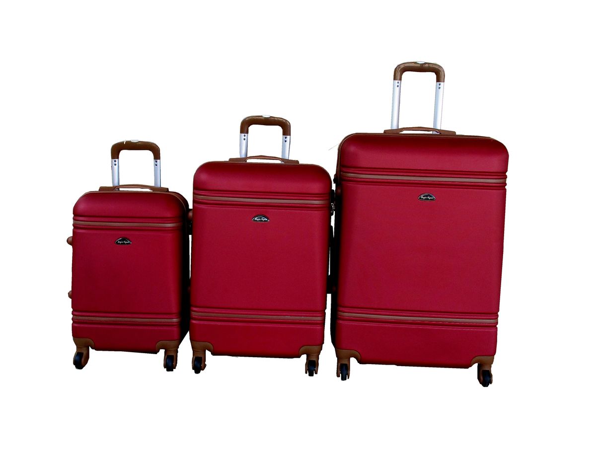 SMTE - 3Piece Travel Luggage Suitcase Bag SetStylishRed