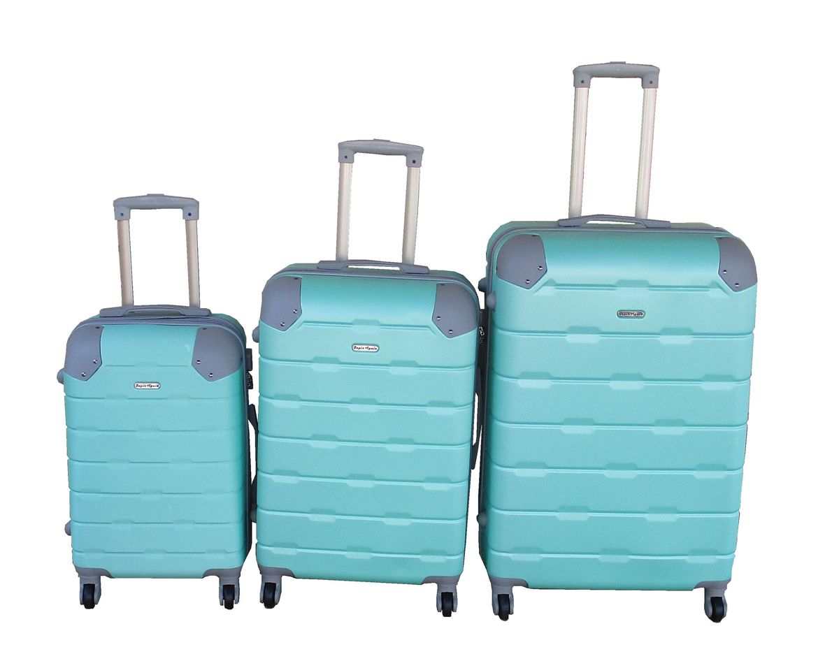 SMTE - Begin Again ABS Hard Shell Spinner Wheels & Lock Luggage Set3PieceGreen