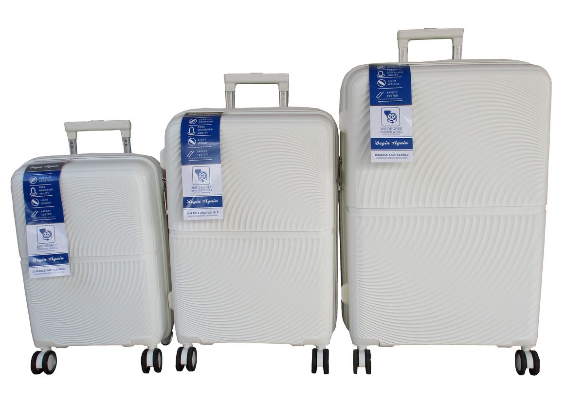SMTE - Lightweight PP Material Luggage 3Piece Set with 360Degree Spinner Wheels
