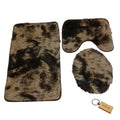 SMTE - Sumptuous Comfort: Plush and Fluffy Toilet Seat Cover+ KeyringBrown Mix
